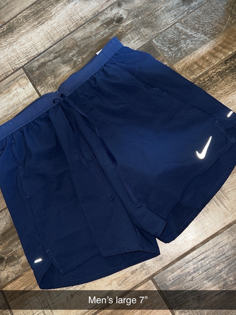 Nike Men’s Navy Athletic Shorts with White Swoosh